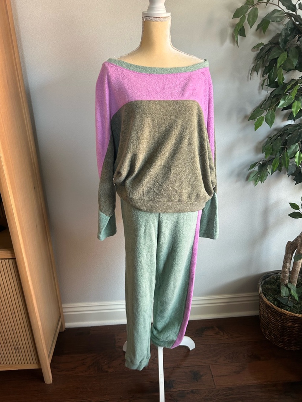 NEW Ragabond for Free People Colorblock Lounge Set in Lavender, Sage & Olive M